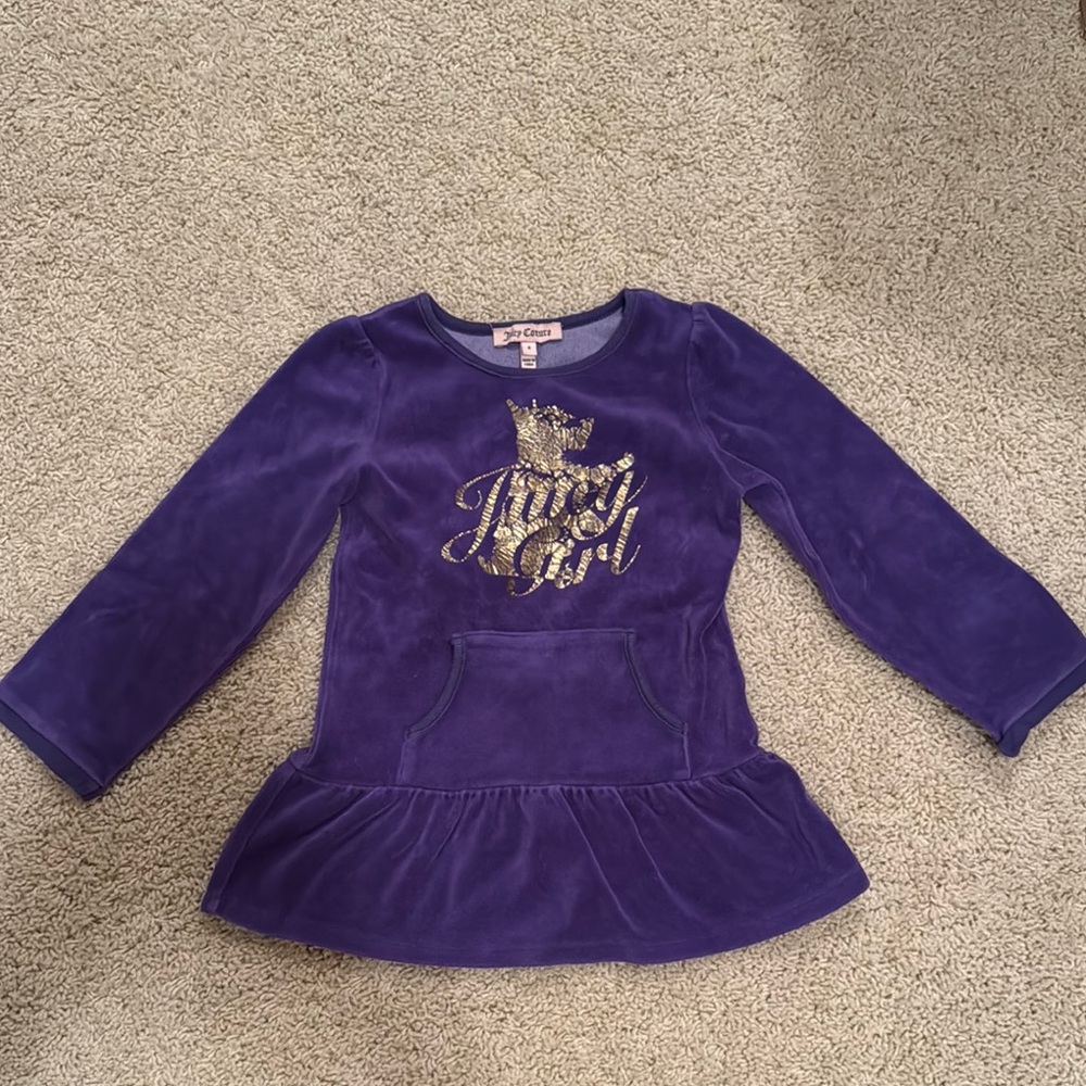 Purple Long Sleeve Dress with Gold Glitter Design